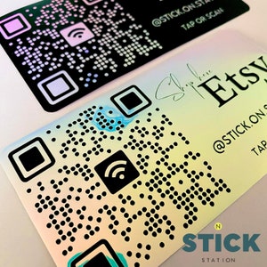 Geschäftlicher QR-Code-Aufkleber NFC-Business-Aufkleber Tap or Scan QR-Code-Aufkleber mit Nfc-Unterstützung Kontaktloser Social-Media-Aufkleber