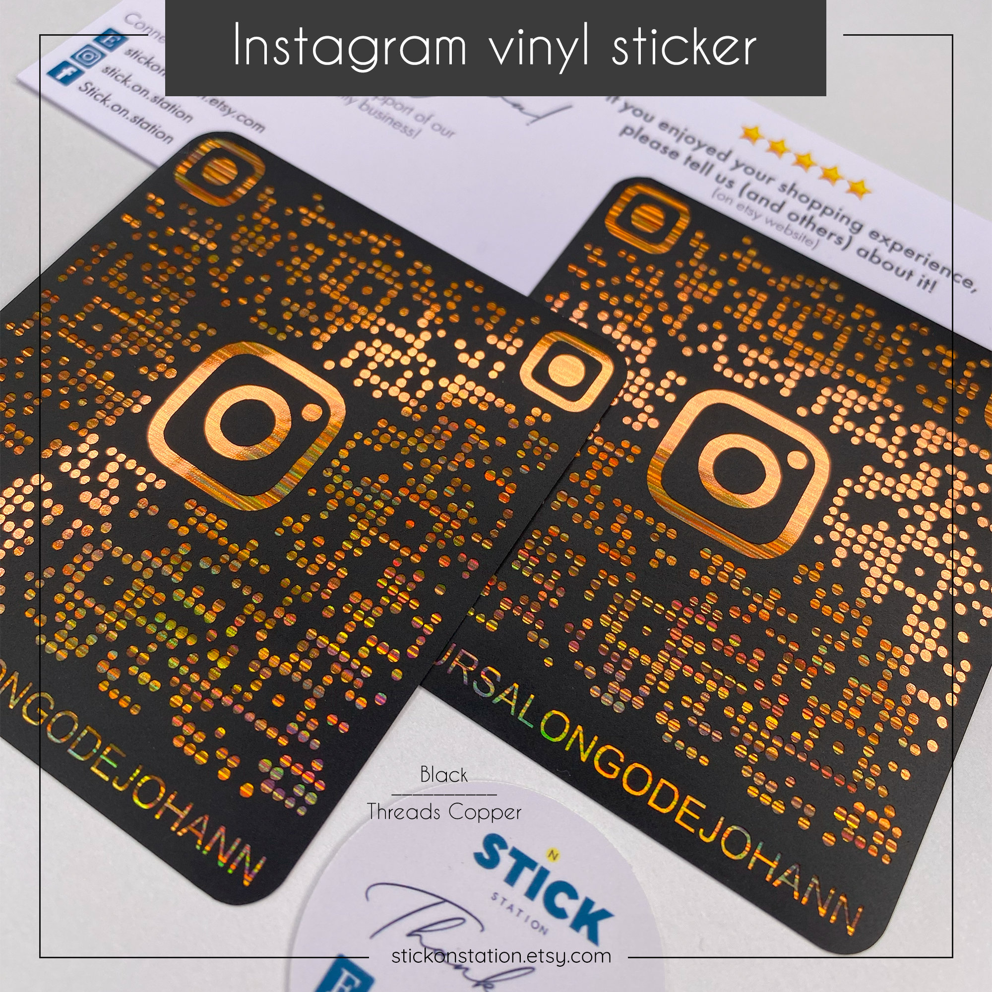 Instagram QR Code Vinyl Sticker: Business Promotion Decal - Etsy