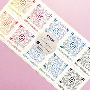 10, 25 Instagram Vinyl gedruckte QR-Code-Aufkleber, personalisierte IG-Aufkleber, geschäftliche Aufkleber, Verpackungsetiketten, Postaufkleber