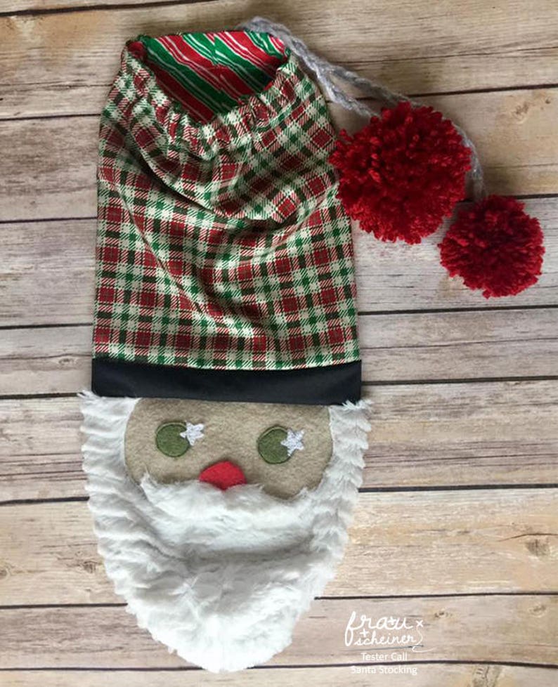 Christmas stocking sewing pattern pdf/ Santa stocking pattern, sack sewing instruction and pattern image 2