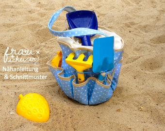 Sandspielzeugtasche, Buddeltasche für den Sandkasten und Spielplatz, Spielplatztasche, Strandtasche, Schnittmuster und Nähanleitung