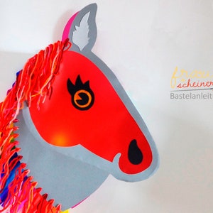 Pferde und Einhorn Happy Unicorn Laterne für Kinder, Lichterfest, St. Martin Bastel Anleitung PDF image 3