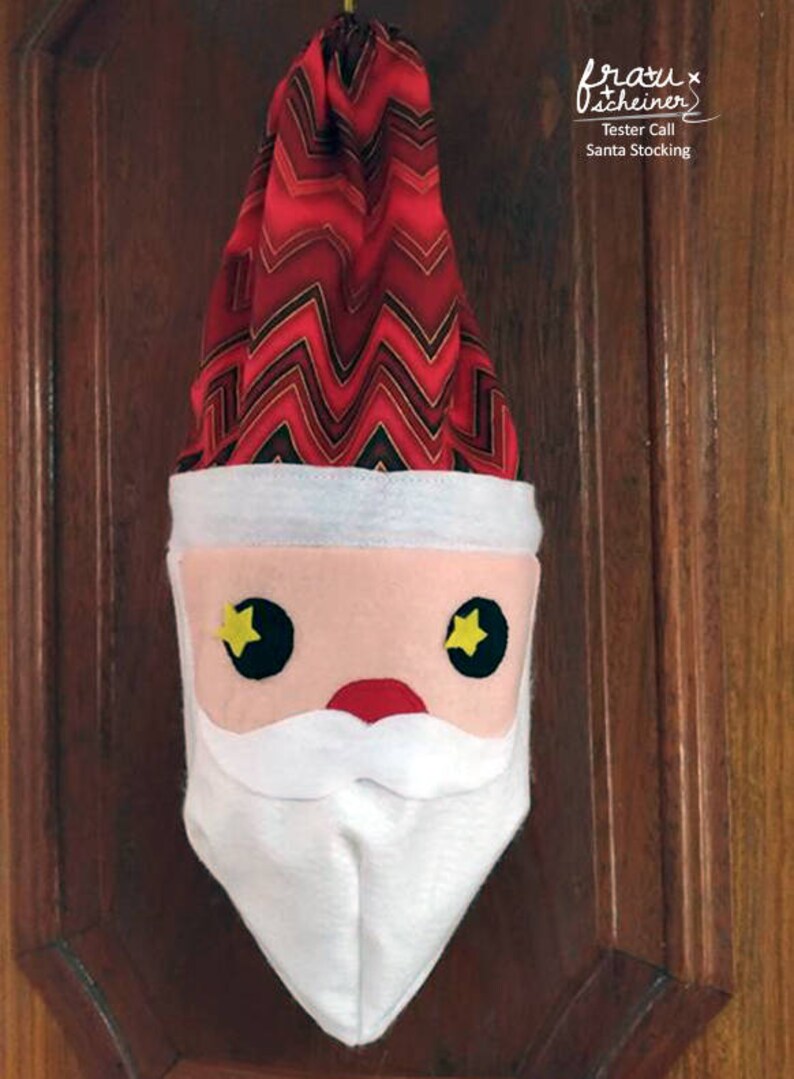 Christmas stocking sewing pattern pdf/ Santa stocking pattern, sack sewing instruction and pattern image 4