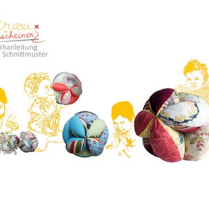 Patchwork Ball Kissen in 4 Größen, Nähanleitung und Schnittmuster (PDF)