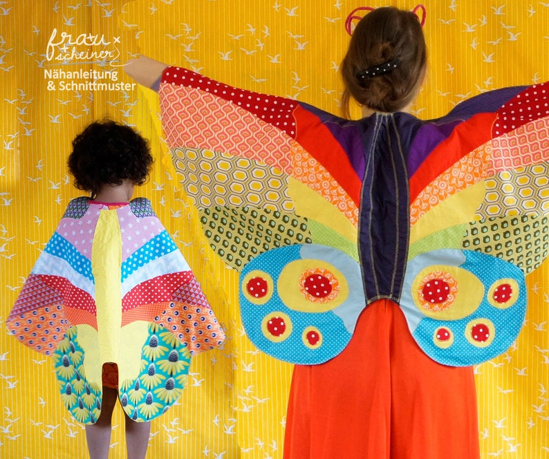 Schmetterlingflügel-Umhang Kostüm für Fastnacht, Schnittmuster und Nähanleitung Bild 1