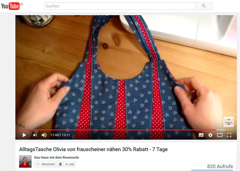 AlltagsTasche Olivia Umhängetasche und Schultertasche, Schnittmuster und Nähanleitung Tasche PDF Bild 8