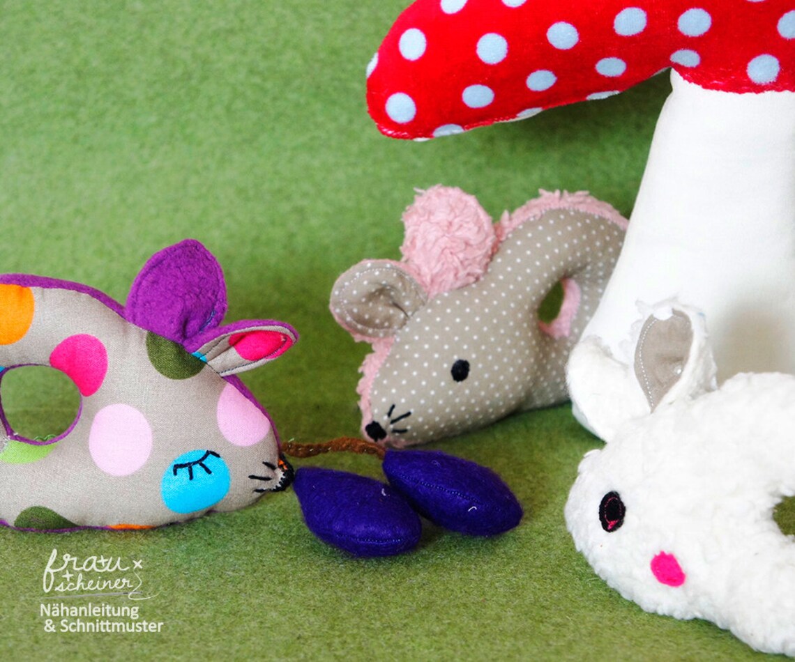 Baby Rassel 4 Designs Hase Maus Eule Fuchs Säugling Etsy