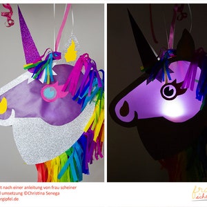 Pferde und Einhorn Happy Unicorn Laterne für Kinder, Lichterfest, St. Martin Bastel Anleitung PDF image 4