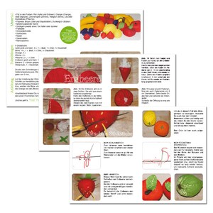 Filz Obst Banane, Apfel, Orange, Zitrone, Erdbeere, Pflaume und Birne zum Spielen für Kaufmannsladen, Nähanleitung und Schnittmuster PDF Bild 5