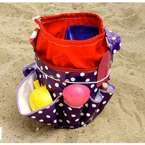 Sandspielzeugtasche, Buddeltasche für den Sandkasten und Spielplatz, Spielplatztasche, Strandtasche, Schnittmuster und Nähanleitung Bild 4