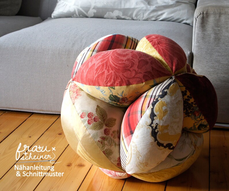 Patchwork SitzBall und Bodenkissen, Schnittmuster und Nähanleitung Kissen PDF Bild 3