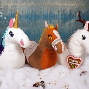 Horse sewing pattern, plush horse, rocket horse pattern and PDF sewing instruction image 1