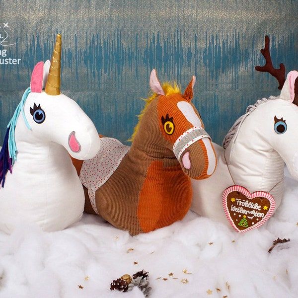 Horse sewing pattern, plush horse, rocket horse pattern and PDF sewing instruction