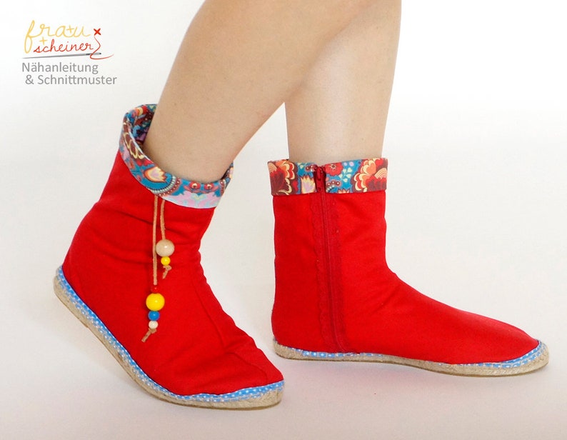 Espadrilles Stiefel, halbhohe und hohe Boots, Schnittmuster und Nähanleitung PDF Bild 2