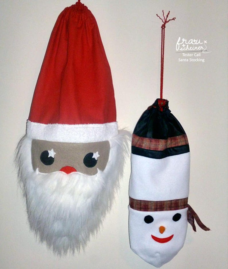 Christmas stocking sewing pattern pdf/ Santa stocking pattern, sack sewing instruction and pattern image 3