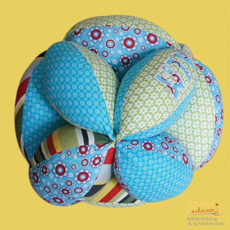 Greifball und Rassel Patchwork Ball, Amish puzzle ball, Schnittmuster und Nähanleitung PDF Bild 7