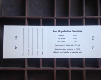 250 Custom Numbered Raffle Tickets - Numbered and Perforated - FREE SHIPPING