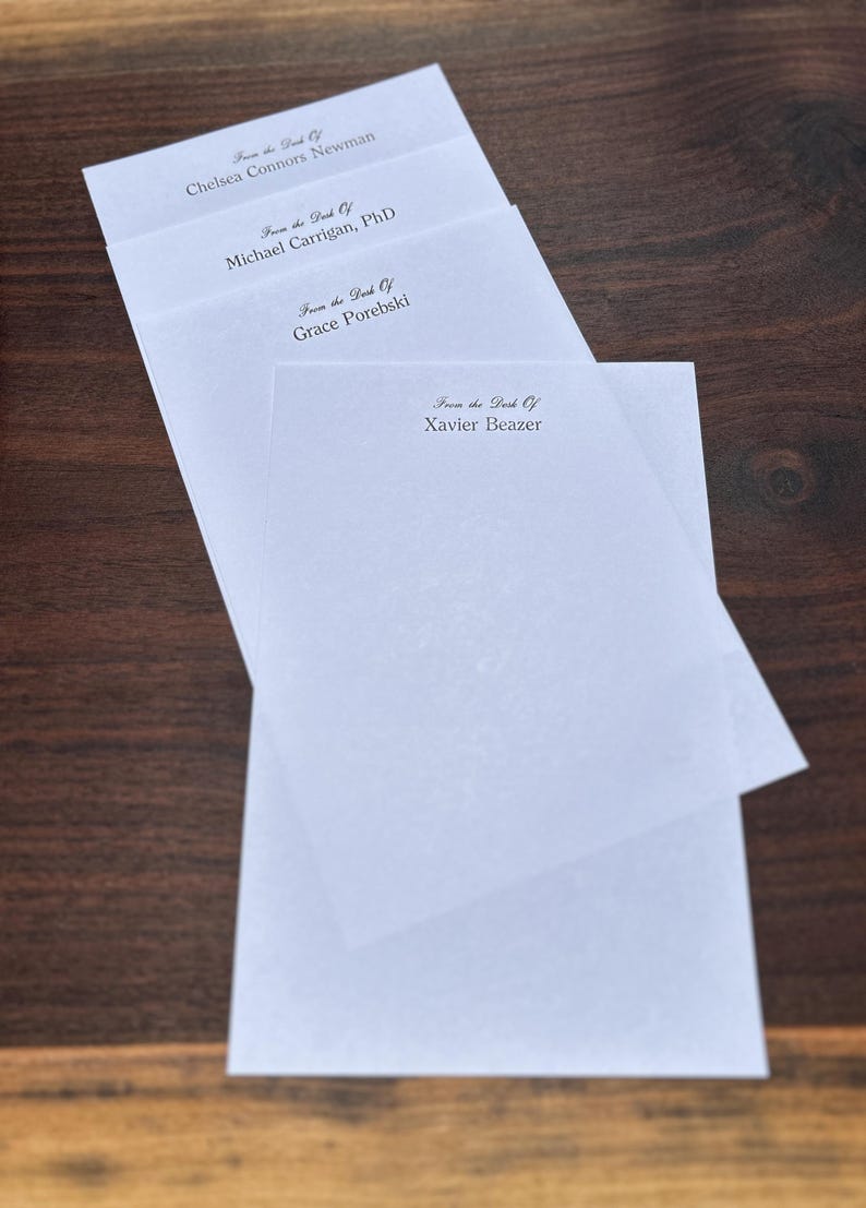 Four Personalized From the Desk of Notepads: Letterpress Stationery, (200 Sheets Count) image 10