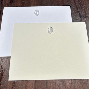 Virkotype Monogram Note Card Set: Custom Stationery with Return Address (25 Count)
