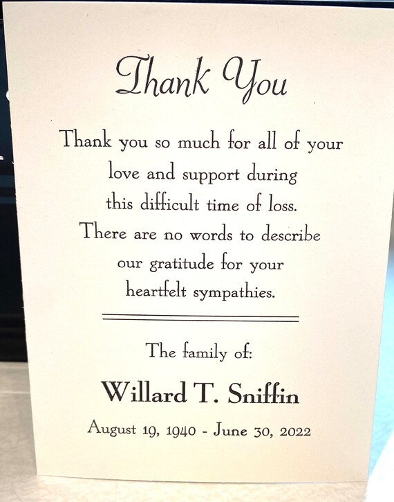 Personalized Memorial Thank You Cards: Letterpress Note Card Set