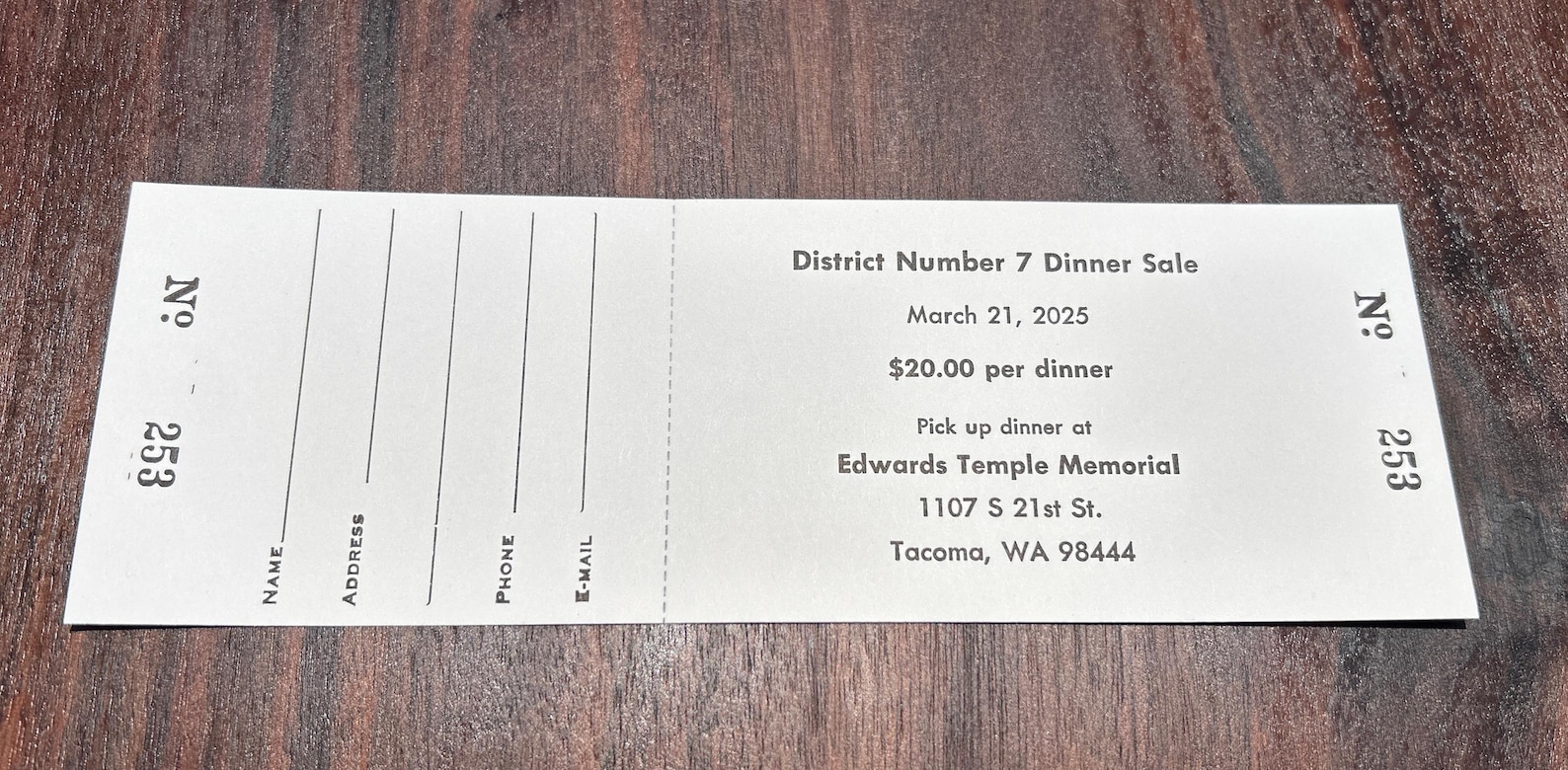 250 Custom Numbered Raffle Tickets: Perforated Cream Bristol Paper - Etsy