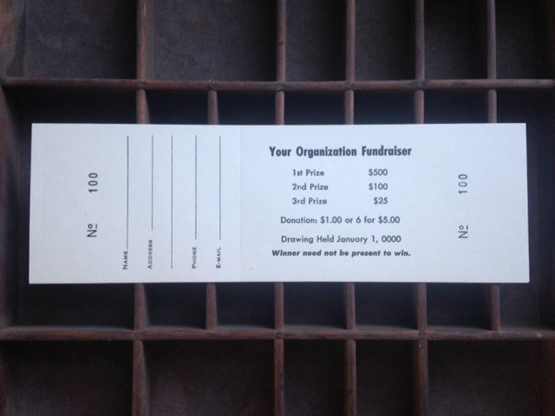 250 Custom Numbered Raffle Tickets: Perforated Cream Bristol Paper - Etsy
