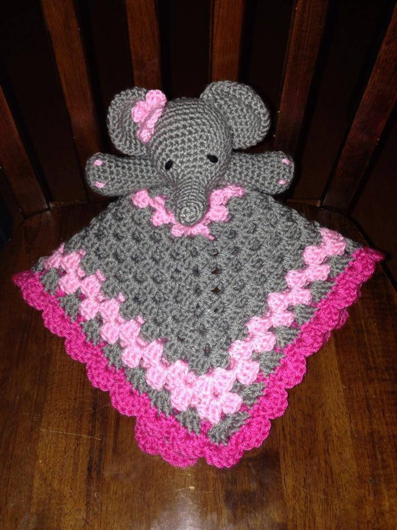 Elephant Lovey Blankie Security Blanket Baby Shower Pink