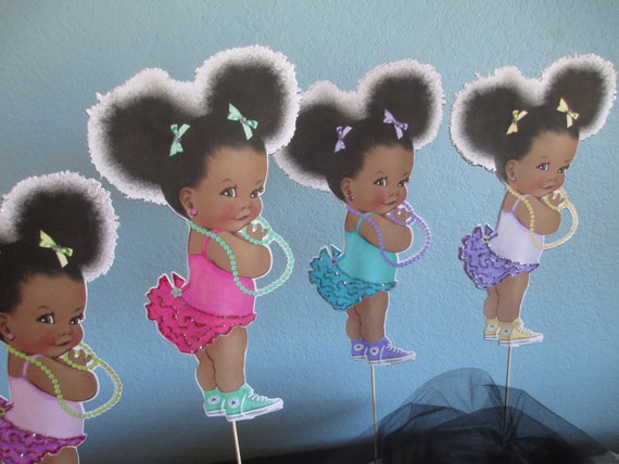 African American Centerpiece1dark Skin Tone Girl Partybaby Etsy