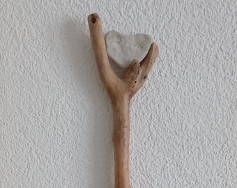 Driftwood with hearts - driftwood sculpture