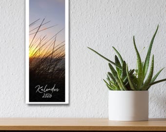 Wandkalender 2026, keukenkalender, staand formaat kalender, fotokalender Noordzee en Oostzee, aan zee, duinen en zandstrand