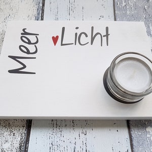 Sea Light with Heart - Tealight Holder, Foil Letters,