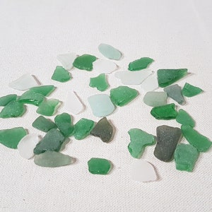 Sea glass in white & green 38 pieces image 2