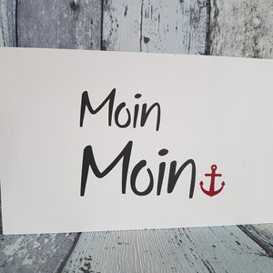 MOIN - z kotwicą, drewniany znak