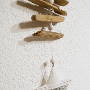 Driftwood wind chime white star image 4