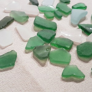Sea glass in white & green 32 pieces image 4
