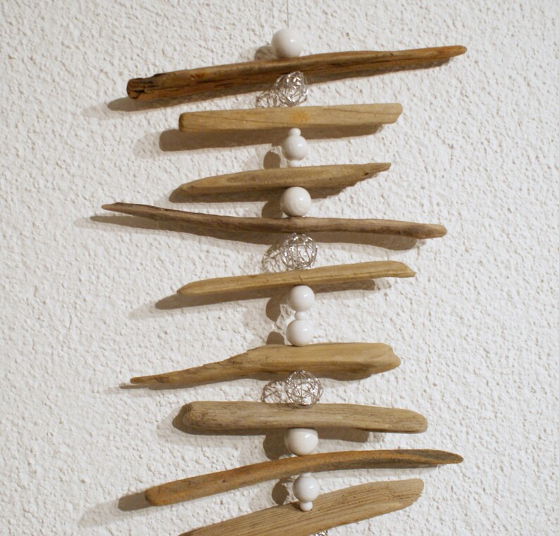 Driftwood wind chime white star image 3