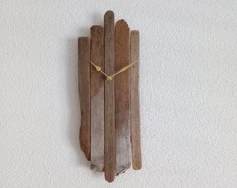 Treiholz - Wall clock, wooden clock, time, old wood from the sea