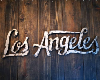 Los Angeles Metal Sign 39 inches wide