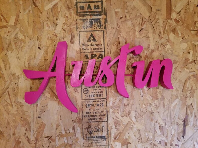 Austin Metal Sign Hot Pink - Etsy