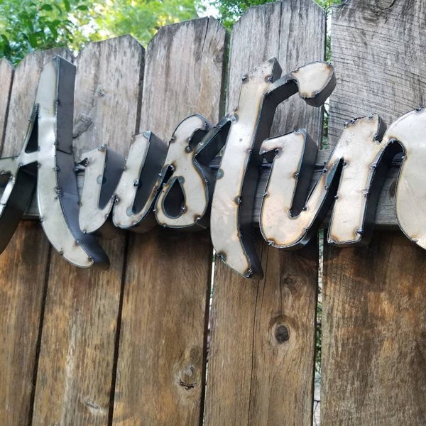 Austin metal sign interior decor marque patio decoration Austin wall art