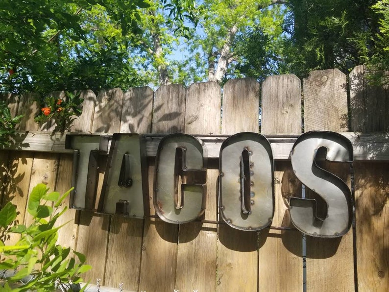 Rustic Taco Sign Modern Rustic TACOS Metal Sign - Etsy