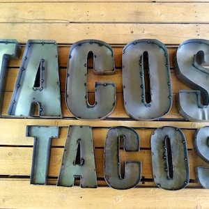 Rustic Taco Sign Modern Rustic TACOS Metal Sign - Etsy