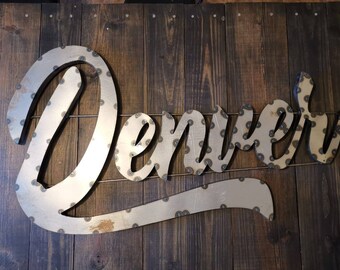 Denver metal sign interior decor marque patio decoration Denver sign