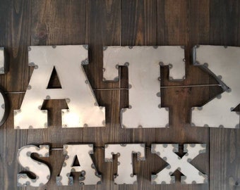 SATX Metal Sign Wall Decor San Antonio interior decor wall art satx marque patio decoration sign