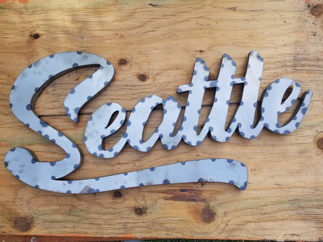 Seattle Sign Cute Seattle Metal Sign - Etsy