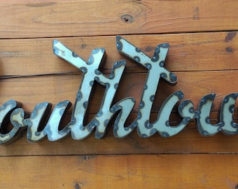 Southtown metal sign lettering wall art decor