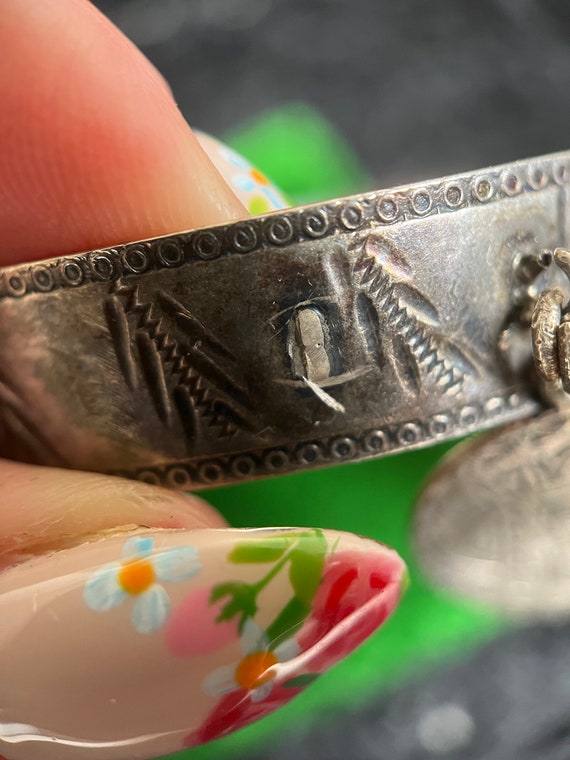 Victorian Silver Love Token Bracelet | Antique 18… - image 10