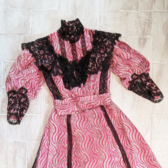 c. 1905-1907 Pink Silk Dress | Antique Edwardian … - image 3