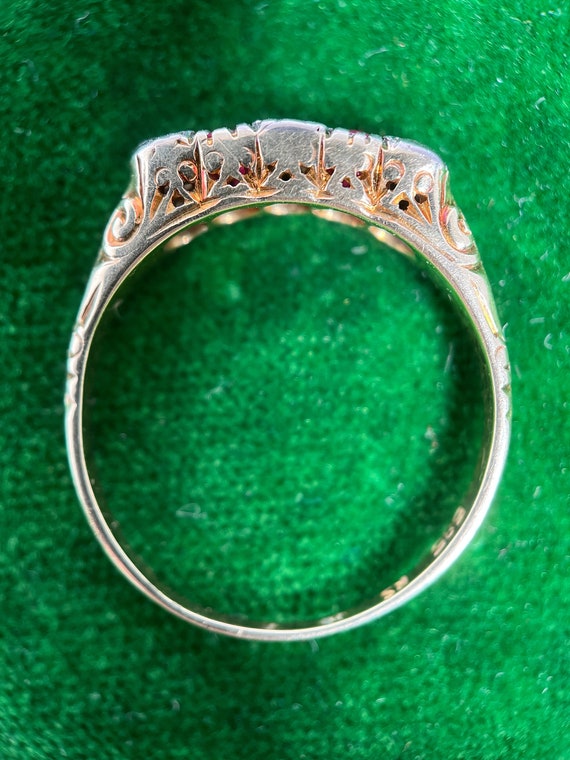Early 20th c. 14k Gold Ruby Diamond Ring | Antiqu… - image 4