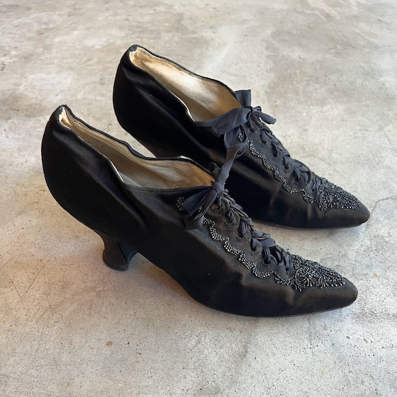 c. 1910s Silk Beaded Shoes | Antique Edwardian Cl… - image 2